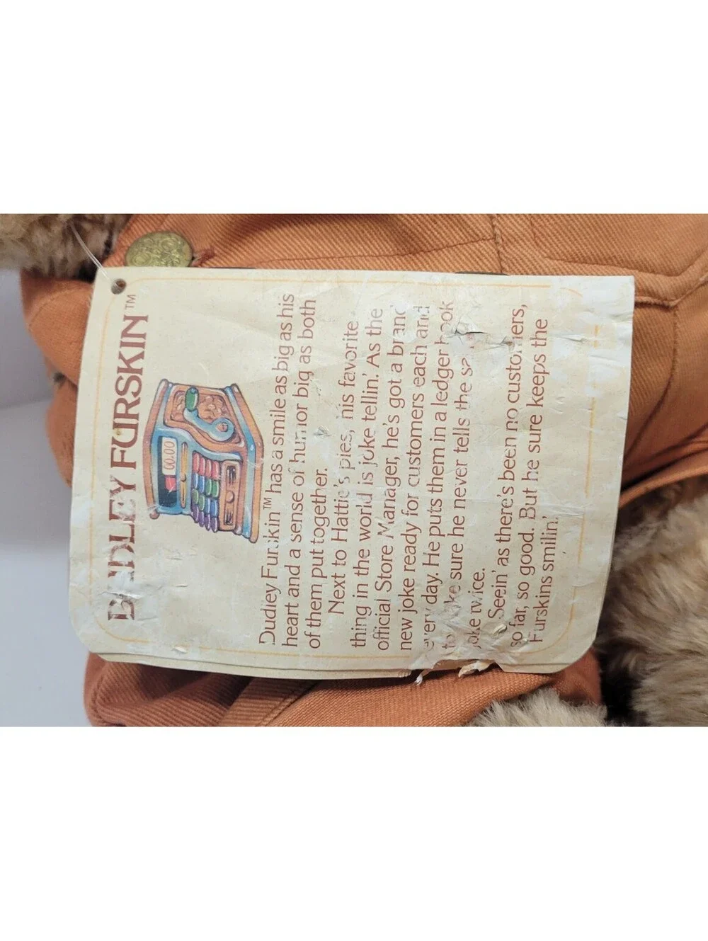 Vtg Furskins Dudley Teddy Bear 20